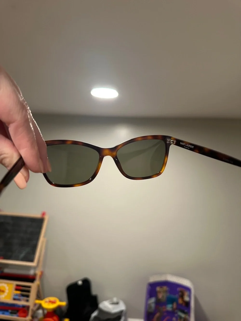 Saint Laurent Tortoiseshell Brown Cat-Eye Sunglasses